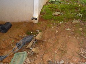 Before Down Spout Connection, Soil Erosion